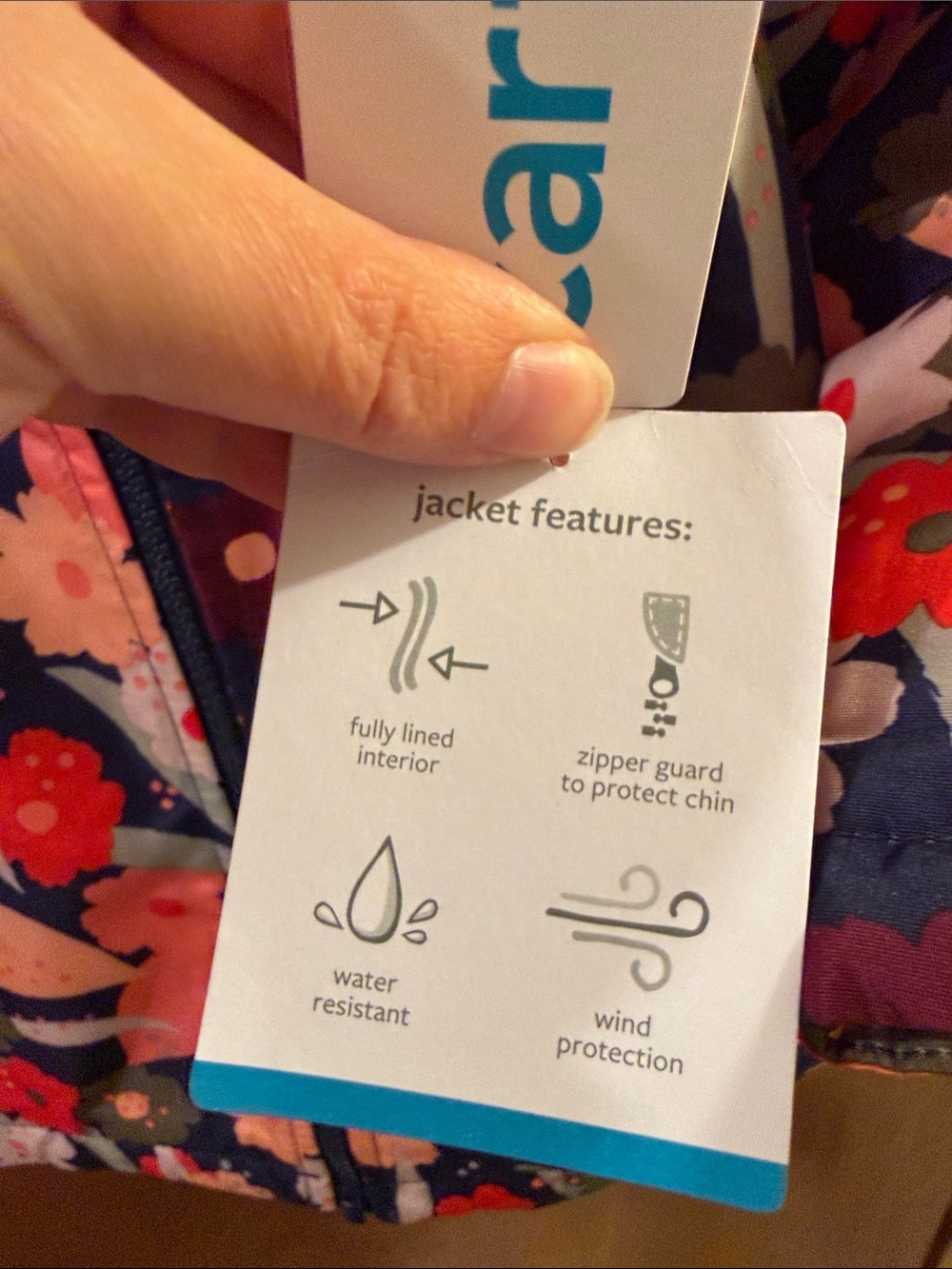 Kids Fleece Lined Rain Jacket - Picture 4 of 5